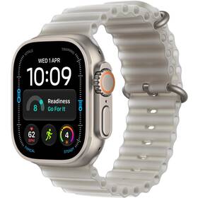Chytré hodinky Apple GPS + Cellular 49 mm přírodní titan, průsvitně šedý oceánský řemínek 

