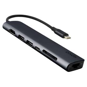USB Hub Epico 7in1 Multimedia Hub 8K with USB-C černý

