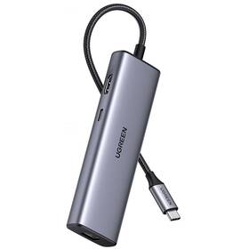 USB Hub UGREEN 7-in-1 4K HDMI USB-C šedý

