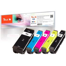 Inkoustová náplň Peach Epson 26, T2616, MultiPac, 1x 7,6, 4x 6,2 ml vícebarevná

