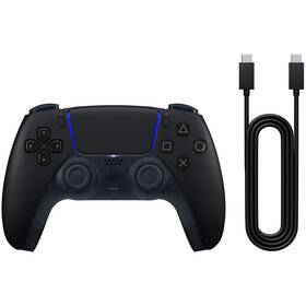 Bezdrátový ovladač Sony DualSense pro PS5 + kabel USB pro PC černý

