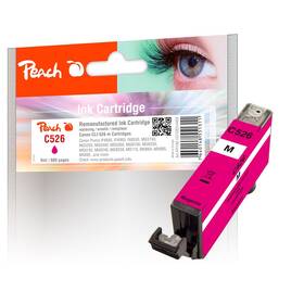 Inkoustová náplň Peach Canon CLI-526M, 600 stran purpurová

