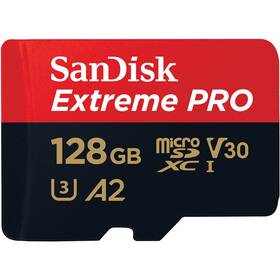 Paměťová karta SanDisk 128GB UHS-I U3 (200R/90W) + adaptér 
