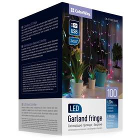 Vánoční osvětlení ColorWay vnitřní, 100 LED, 3× 0,6m, IP20, USB, vícebarevné 

