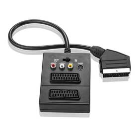 Kabel GoGEN SCART /2x SCART + S-Video, 3x Cinch, 0,5m černý

