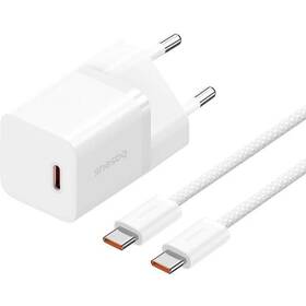 Nabíječka do sítě Baseus GaN5 30W USB-C 100W, USB-C kabel 1 m bílá

