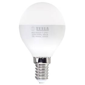 Žárovka LED Tesla Lightning miniglobe klasik E14, 8W, teplá bílá 


