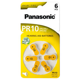 Baterie do naslouchadel Panasonic PR10, blistr 6ks 

