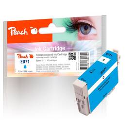 Inkoustová náplň Peach Epson 71, T0712, 380 stran azurová

