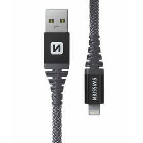 Kabel Swissten ARAMID REINFORCED USB/Lightning, 1,5 m antracitový

