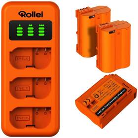 Nabíječka Rollei EN-EL15 Triple Charger Set (Nikon) oranžová

