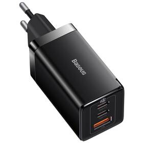 Nabíječka do sítě Baseus GaN5 Pro, 2x USB-C, USB-A, 65W + USB-C kabel 1m černá

