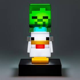 Dekorativní LED Paladone Icon Light Minecraft - Chicken Jockey bílé/zelené

