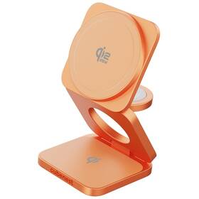 Bezdrátová nabíječka Cubenest SQ312 Ultra Qi2.2 3v1 s MagSafe oranžová

