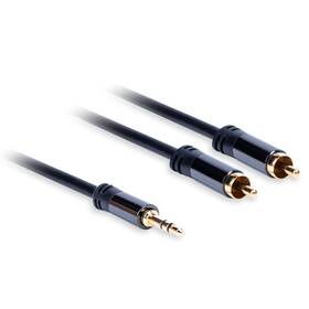 Kabel AQ 3,5mm Jack/2xRCA, M/M, 1,5m černý

