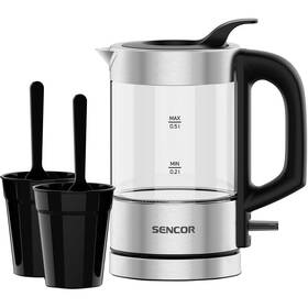 Rychlovarná konvice Sencor SWK 160SS nerez/sklo

