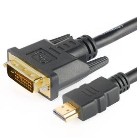 Kabel GoGEN HDMI / DVI, 2m, pozlacený černý

