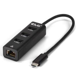Dokovací stanice Club3D USB-C 3.2/3xUSB-A 3.2/RJ45 1Gbps černá

