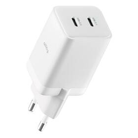 Nabíječka do sítě Allity GaN PD, 2x USB-C 45W bílá

