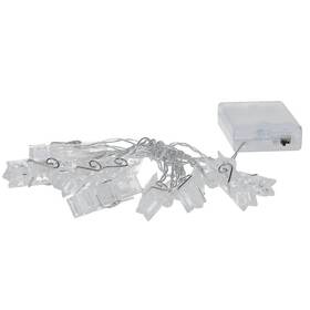 LED řetěz Tesla Lightning Kolíčky, 10LED, 3x AA baterie, časovač, 1m 

