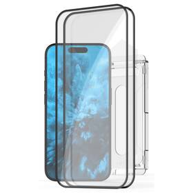 Tvrzené sklo FIXED Full-Cover s anti-dust aplikátorem na Apple iPhone 16 (2 ks) 


