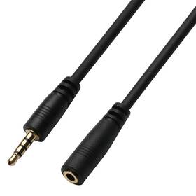 Kabel GoGEN prodlužovací 3,5mm jack, 4 pólový, 2m černá barva
