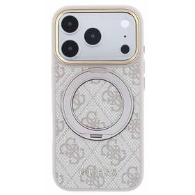 Kryt na mobil Guess PU 4G Ring Stand MagSafe na Apple iPhone 18 Pro růžový

