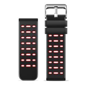 Řemínek Aligator 22AW0001, silikonový Duální 22mm černý/červený

