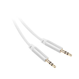 Kabel GoGEN Jack 3,5mm, 3m, pozlacené konektory bílý

