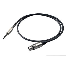 Kabel Proel XLR/6,3mm Jack, F/M, bulk, 3m černý


