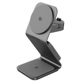 Bezdrátová nabíječka Cubenest Qi2.2 3v1 s MagSafe SQ314, Garmin watch šedý

