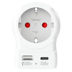Cestovní adaptér Solight PA29PD20, USB A+C, 20W, do Spojených států, typ B bílý

