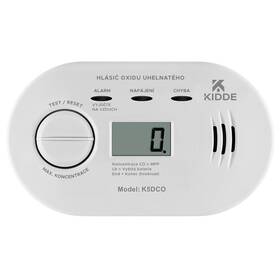 Senzor Kidde K5DCO, detektor úniku plynu CO (měřící zařízení) bílý

