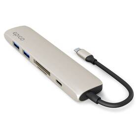 USB Hub Epico 6in1 Aluminium Hub 8K with USB-C bílý

