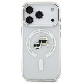 Kryt na mobil Karl Lagerfeld IML K&CH Heads Metal Frame MagSafe na Apple iPhone 18 Pro bílý

