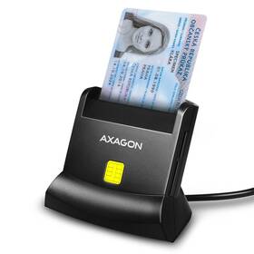 Čtečka eObčanek Axagon USB-A StandReader 4-slot + SD/microSD/SIM,1.3 m černá

