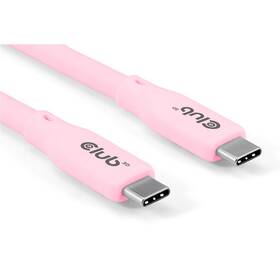 Kabel Club3D USB-C 4.0, 20Gbps, 4K60Hz, PD 240W, 2m růžový

