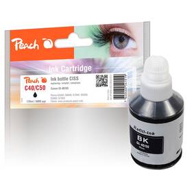 Inkoustová náplň Peach Canon GI-40/50, 6000 stran černá

