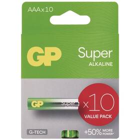Baterie alkalická GP Super AAA (LR03), 10 ks 

