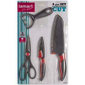Sada kuchyňského náčiní Lamart LT2098 CUT stříbrná/oranžová


