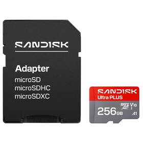 Paměťová karta SANDISK 256GB UHS-I U1 (200R) + SD apaptér 

