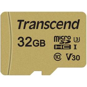 Paměťová karta Transcend 500S microSDHC 32GB UHS-I U3 (Class 10) (95R/60W) + adapter 

