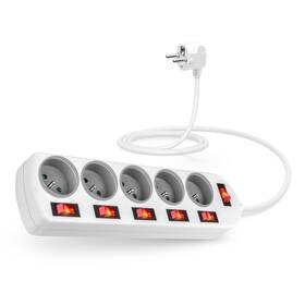 Kabel prodlužovací Connect IT 5 zásuvek, 2 m bílý

