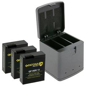 Nabíječka PATONA Triple + 3× 1950 mAh (GoPro Hero 13) černá

