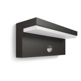 Nástěnné svítidlo Philips Bustan, LED, senzor pohybu, neutrální bílá - antracitové 

