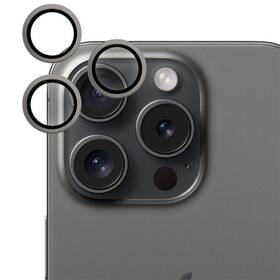 Ochranné sklo čočky fotoaparátu Epico Aluminium Lens Protector na Apple iPhone 15 Pro/15 Pro Max černé

