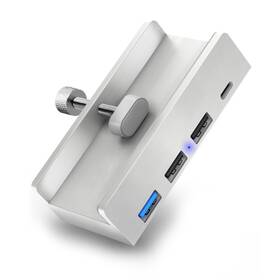 USB Hub Connect IT 4v1 na desku stolu, USB-C/3x USB stříbrný

