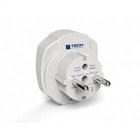 Cestovní adaptér TECH TBU-969 pro EU, 2x USB bílý

