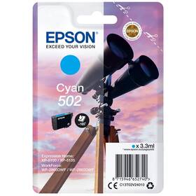 Inkoustová náplň Epson 502, 165 stran azurová

