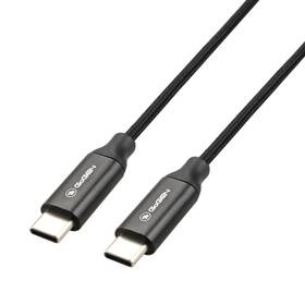 Kabel GoGEN USB-C / USB-C, 1m, opletený, 100W černá barva
